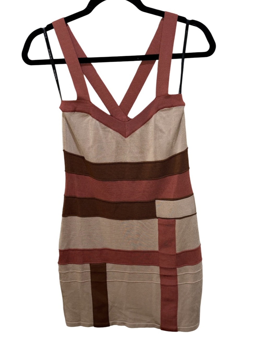 Vintage bebe Colorblock Bandage Mini Dress – Size L – NWT